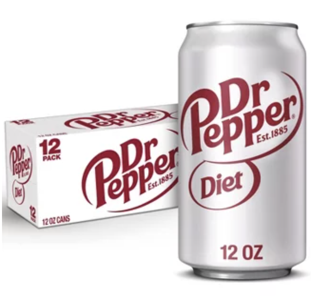Diet Dr Pepper Soda – 12pk/12 fl Oz Cans