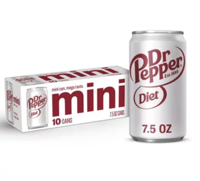 Diet Dr Pepper Soda – 10pk/7.5 fl Oz Mini Cans
