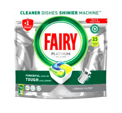 Fairy Platinum All In One Lemon Dishwasher Tabs 25s
